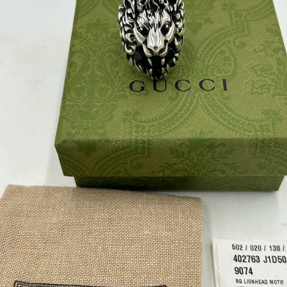 Men's Gucci iconic Lionhead ring size 10 made in Italy - Picture 3 of 8
